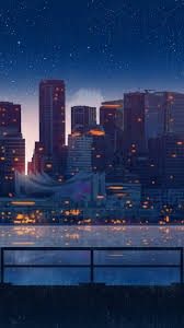  A Rain Night Buildings Night Cityscape Art 720x1280 Wallpaper Cityscape Wallpaper Scenery Wallpaper Anime Buildings Background