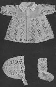 Feather And Fan Baby 3ply Matinee Coat And Dress Fine Lace Vintage Knitting Pattern Pdf Insta Lace Knitting Patterns Baby Knitting Patterns Baby Knitting Free