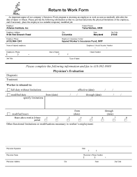 Your return to work letter from employer to employees should cover off the following information whether all your employees are returning, or just some of your employees, you should warmly welcome them back. 49 Best Return To Work Work Release Forms á… Templatelab