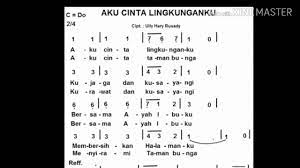 Tangga nada pada lagu di atas adalah tangga nada c. Aku Cinta Lingkunganku Youtube