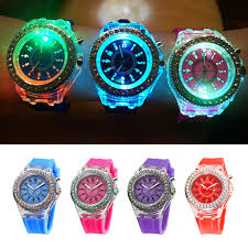 Unisex Watch Light Up Led Glow Crystal Bling Kids Watches Holiday Decor Gift Ebay