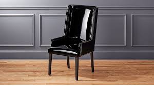 Reynolds Black Patent Leather Chair Shabby Chic Table And Chairs Furniture Design Modern Adirondack Chairs For Sale