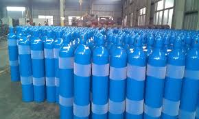 Blue Color Customized Seamless Steel Compressed Gas Cylinder Blue Color Gas Vintage Statues