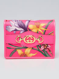 Shop women's wallets & accessories, including card cases & coin purses at gucci.com. Gucci Pink Floral Supreme Canvas Card Case Wallet Yoogi S Closet