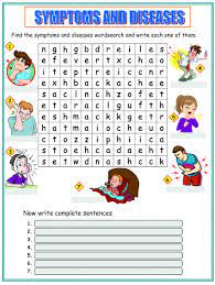 Play a word game to learn and practise health and illness vocabulary. Symptoms And Diseases Worksheet