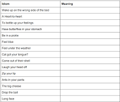 After dating katrina for almost three years, joe was ready to propose. Idiom Activity And Worksheet