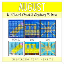 august month bundle 120 pocket chart and mystery picture