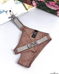 Трусики Victoria's Secret LOVE Shine Strap Brazilian Panty Пудра M 42-44 |  AliExpress