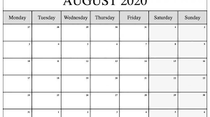 August 2020 Calendar Word Calendar Word August Calendar Calendar
