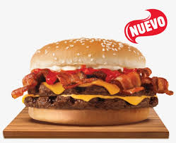 Preparada con doble 1/4 de libra de carne de res a la parrilla con extra salsa bbq, acompañada de un suave queso americano, exquisito tocino y mayonesa, sobre un pan suave con ajonjolí. Burger King Bacon King Free Transparent Png Download Pngkey