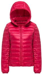 Sawadikaa Women S Packable Puffer Padded Hooded Lightweight Short Down Puffer Jacket Coat Red Small Down Coat Down Jacket Comfy Casual Outfits