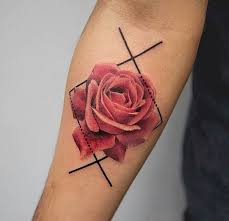 Color And Style Rose Tattoos For Women Rose Tattoo Design Geometric Rose Tattoo