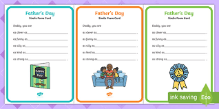 Some days are related to famous persons and some are related to culture. Father S Day Card Template With Simile Poem