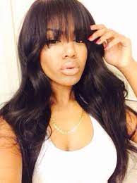 Bodywave Hair With Thin Chinese Bangs We Everything About This Look Xoxo Weave Hairstyles Hair Styles Short Hair Styles