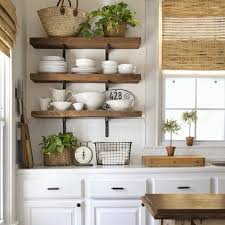 farmhouse kitchen open shelving choices