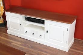 Tv schrank landhausstil fernsehschrank fernsehtisch vintage lowboard hifi tisch. Sideboard Tv Hifi Cd Schrank Holz Massiv Weiss Braun Landhaus