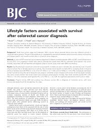 Complete information about rectal cancer, including signs and symptoms; Pdf Lifestyle Factors Associated With Survival After Colorectal Cancer Diagnosis