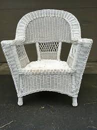 The word wicker is used to describe any woven furniture (or basket) that's made with pliable materials. Vintage Antique Natural Real White Wicker Armchair Porch Furniture Sturdy Large Ebay