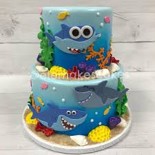 Happy Birthday Cake For Little Boy Baaaaaabbbbbbbby Shark Dodododododo Cake Cakes 1stbirthday Happybirthday Elemakescakes Custo Shark Birthday Cakes Boys First Birthday Cake Shark Cake