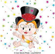 New Year S Baby Icon Vector Clip Art Of New Year Baby Cute Baby In A Top Hat With Party Baby Clip Art Bunco Themes Baby Icon