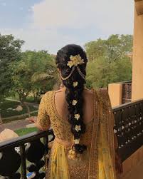 The hairstyle incorporates french braiding from the two sides of the head and the rest of the hair is left as it is. Pretty Braided Hairdo Inspiration For Wedding Ceremonies By Real Brides Shaadisaga