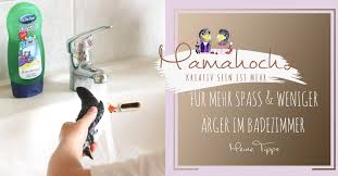 Geben sie den kleber in eine schüssel und anschließend das schleim mit seife. Meine Tipps Fur Mehr Spass Weniger Arger Im Badezimmer Fantasie Macht Stark Mamahoch2