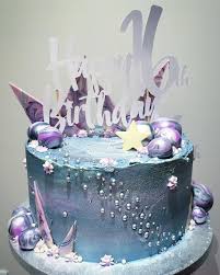 Birthday Bjs Themed Cake Options Galaxy Cake I Love Doing Watercolour Buttercream I Think These Colours Would Work Perfectly For A Mermaid Cake Too Toppe Cake Galaxy Cake Mermaid Cakes