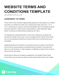 Free Terms Conditions Templates Downloadable Samples on Website ...