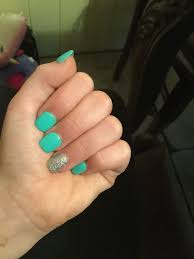 With the struggle of wanting to touch my nails to see if they're dry but not wanting to incase they're not and leaving a finger print on my nails. Mint Green And Pink Acrylic Nails Nail And Manicure Trends