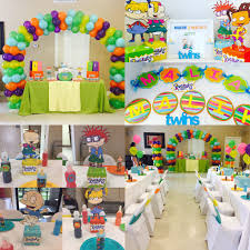 Rugrats Themed Birthday Party I Decorated For Twins First Birthday 1st Birthday Party Themes Fun Birthday Party Birthday Party Themes