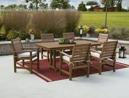 What to do with an outdoor dining table? Farmhouse Dining Table In Teak With Polywood Signature Chairs Sawbridge Studios