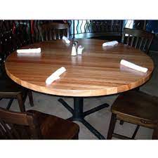 I got these table legs from van dyke's restorers and wanted to build a real butcher block kitchen table. 24 To 60 Diameter Round Butcher Block Table Top With Edge Grain Construction In Appalachian Red Oak Wood Species With Stain Options By John Boos Kitchensource Com