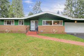 Painting that brick will make the house flat and lifeless. One Story House Half Wood Siding Half Brick Stock Photo Picture And Royalty Free Image Image 25190413