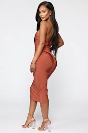 She S So Hot Bandage Mini Dress Cognac