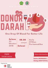 Pengertian, ciri, jenis, manfaat, tujuan : Donor Darah 2018 Stikes Pertamedika