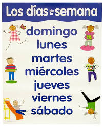 spanish basic skills chart days of the week