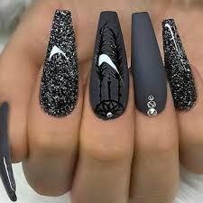 25 Fall Nails That Works Best For 2018 Favhq Com Gorgeous Nails Rhinestone Nails Black Nails With Glitter