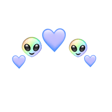 Alien Heart Emoji Rainbow Blue Aesthetic Pastelcolors Tumblr Emoji Wallpaper Emoji Flower Blue Heart Emoji