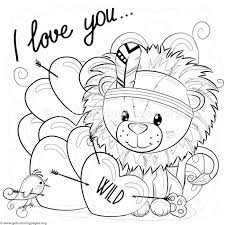 Lion is the king of the jungle such as the tiger. Cute Animal Love Coloring Pages Data Coloring Pages Push