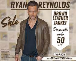 Ryan Reynolds Brown Leather Jacket The Movie Fashion Ryan Reynolds Brown Leather Jacket Brown Leather Jacket Men