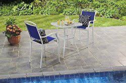 Mainstays Sand Dune 3 Piece Outdoor High Bistro Set Seats 2 Blue Outdoor Patio Furniture Sets Outdoor Bistro Set Outdoor Patio Set