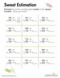 Rounding Sweet Estimation Worksheet Education Com Third Grade Math Worksheets Third Grade Math Math Worksheets