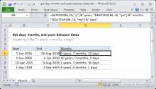 The result from the subtraction formula is equal to the number of days between the two dates. Excel Formula Get Days Hours And Minutes Between Dates Exceljet