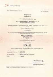 1a, jalan indah 10/1, taman bukit indah, 79100 nusajaya, malaysia. Our Credentials Licensed Electrical Contractor Johor Bahru