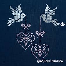 It is easy to find a variety of machine embroidery patterns for different types of projects. Doves With Hearts Cross Stitch Machine Embroidery Designs 2 Sizes