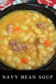 This Navy Bean Soup Is Hearty And Delicious It S Perfect As A Starter Soup Or As A Meal In This Recipe Navy Beans Navy Bean Soup Bean Soup Recipes Soup Beans