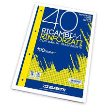 Quanti quadretti e' un foglio a4? Ricambi Rinforzati Blasetti A4 Tutte Le Rigature