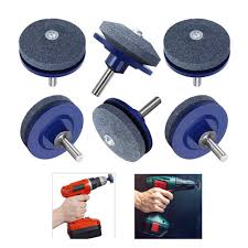 Large safety guards protect hands and fingers from injury during use. 2 Pack Infilm Lawnmower Blade Sharpener Grinder Multi Sharp Rotary Lawn Mower Sharpener Wheel Stone For Any Power Drill Hand Drill Axe Knife Sharpeners Garden Outdoors