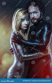 Lovers, Couple of Super Heroes in Latex Dress Stock Image - Image of  internet, person: 30951597