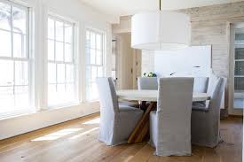 Dining table with chairs 44. Heather Gray Slipcovered Dining Chairs Cottage Dining Room
